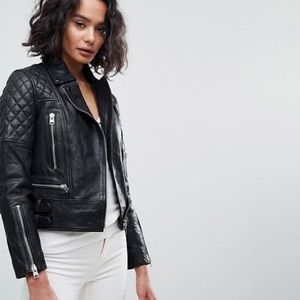 NWOT AllSaints Quilted Leather Jacket